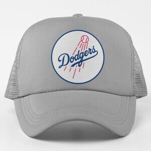 NEW Los Angeles Dodgers Roundel Foam Trucker Mesh Snapback Hat GREY
